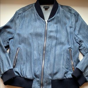 Denim Bomber Jacket w/ navy rib